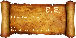 Blondner Ria névjegykártya